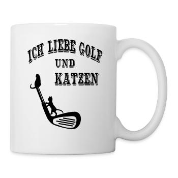 Cadeau de chat de golf miaou - Mug blanc - blanc - Droite