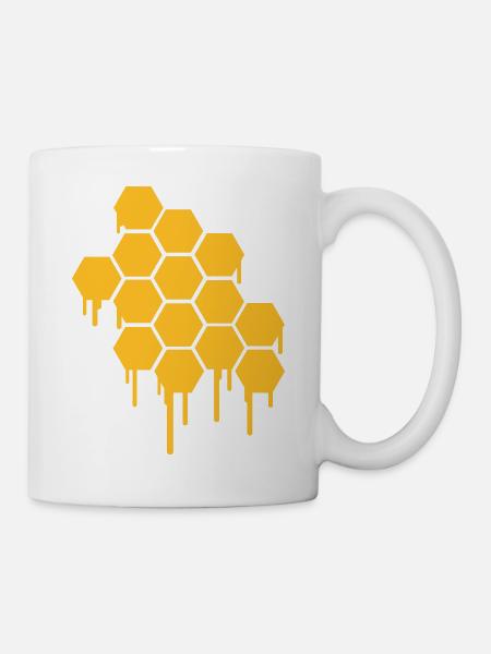 Honeycombs Pattern - Tasse - Weiß
