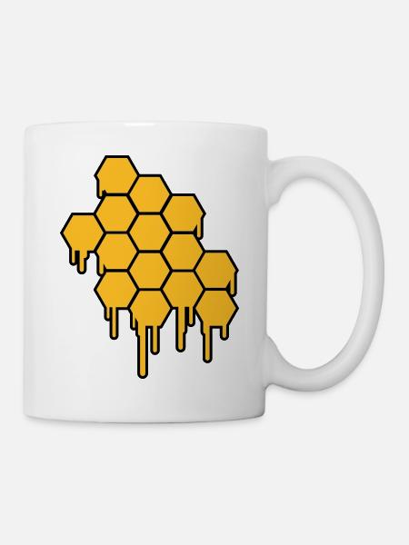 Honeycombs Pattern - Tasse - Weiß