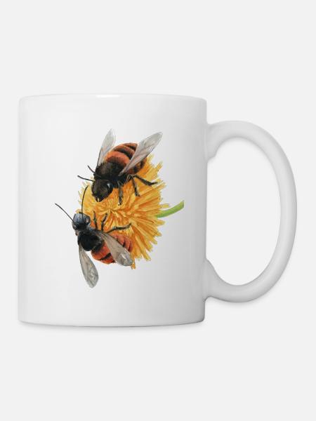 gehoernte mauerbiene - Tasse - Weiß