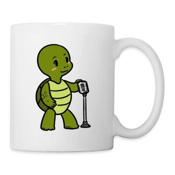 Kleiner Sänger Musikant Schildkröte Tiere - Tasse - Weiß - Rechts