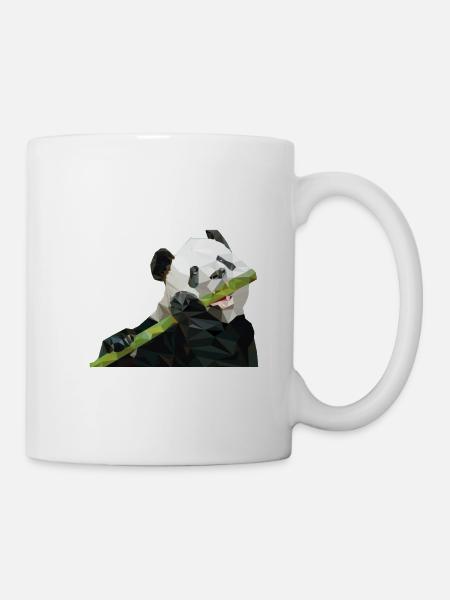 Panda bamboo eat sweet mosaic illustration - Mug - white