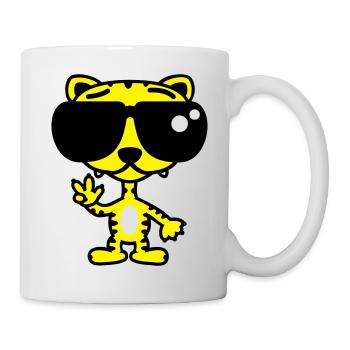 Cooler Lustiger Tiger - Tasse - Weiß - Rechts