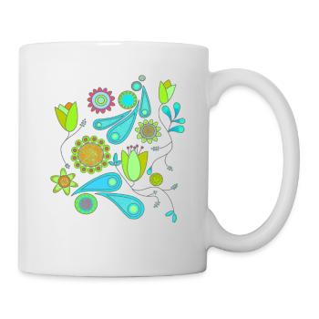 motif de fleurs - Mug blanc - blanc - Droite
