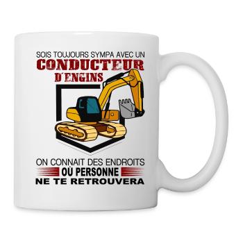 Gin-Shirt-Fahrer - Tasse - Weiß - Rechts