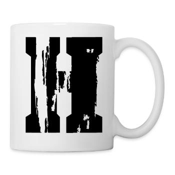 H - Buchstabe - Tasse - Weiß - Rechts