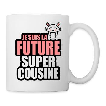 je suis la future super cousine - Mug blanc - blanc - Droite