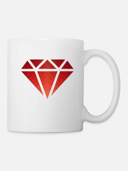 Pattern - Shape - Diamond - Crystal - polygon - 2 - Mug - white