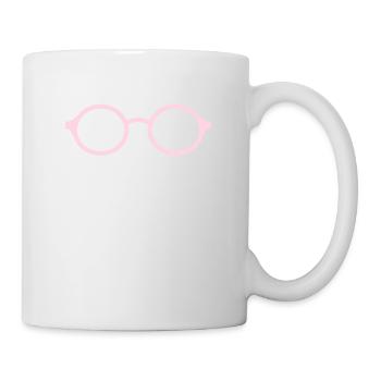 rosa Brille - Tasse - Weiß - Rechts