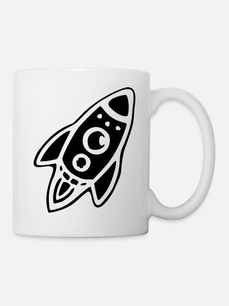 rakete - Tasse - Weiß
