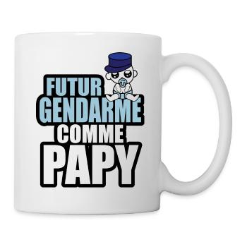 futur gendarme comme papy - Mug blanc - blanc - Droite