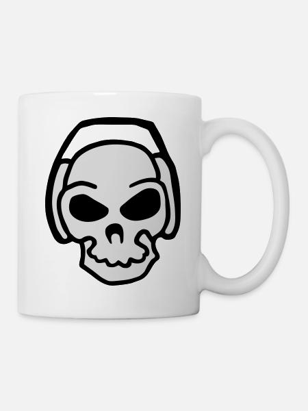 DJ skull electro mix - Mug - white