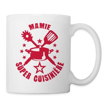 super granny stove utensil logo - Mug - white - Right