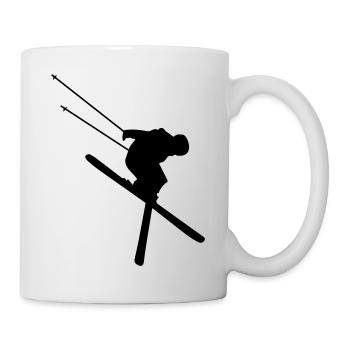 ski - ski conducteur - skieur - Mug blanc - blanc - Droite