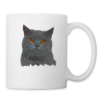 Britisch Kurzhaar Katze - BKH - Katzen Geschenk - Tasse - Weiß - Rechts