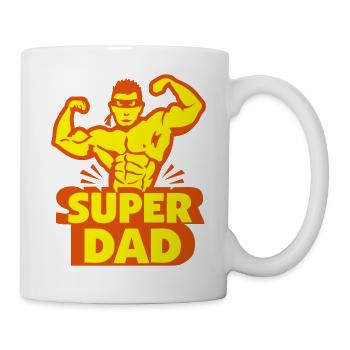 Super Dad Helden Muskel - Tasse - Weiß - Rechts