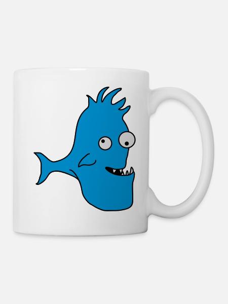 Stupid Crazy Comic Fish - Tasse - Weiß