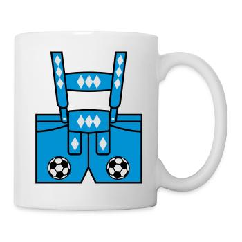 12 Lederhose Latzhose Fußball Bayern Fussball - Tasse - Weiß - Rechts