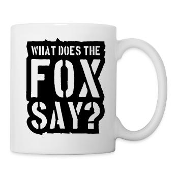 What Does The Fox Say Stamp Logo - Mug - white - Right