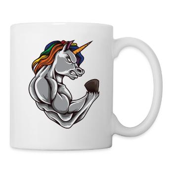Unicorn At The Gym | Training Fitness Muskel Power - Tasse - Weiß - Rechts