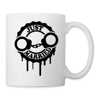 Just Married Bachelor Party Stamp Design - Mug blanc - blanc - Droite