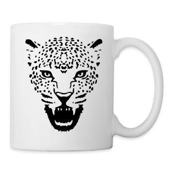 cheetah cat head feline leopard panther cougar - Mug - white - Right