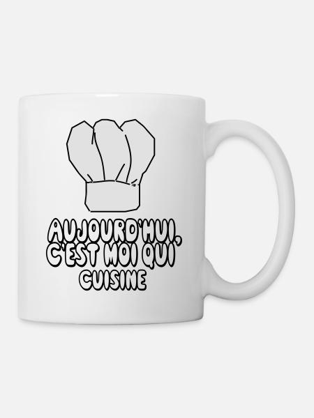 je_suis_en_cuisine,message,citations - Mug blanc - blanc