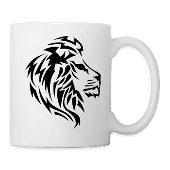 lion tribal tatouage dessin 14023 - Mug blanc - blanc - Droite