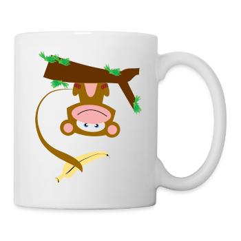 Singe Banane Drôle - Mug blanc - blanc - Droite