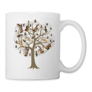 Musicien Arbre / Orchestre Notes de Musique Idée Cadeau - Mug blanc - blanc - Droite
