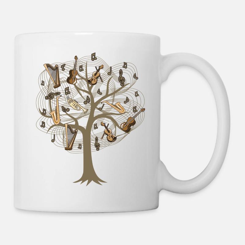 Musicien Arbre / Orchestre Notes de Musique Idée Cadeau - Mug blanc - blanc