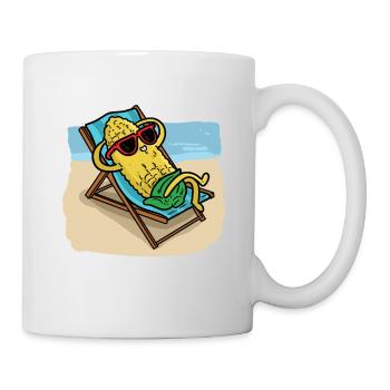 Tan a embrassé le maïs - Mug blanc - blanc - Droite