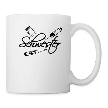 Schwester - Für Krankenschwester und Pflegerin - Tasse - Weiß - Rechts