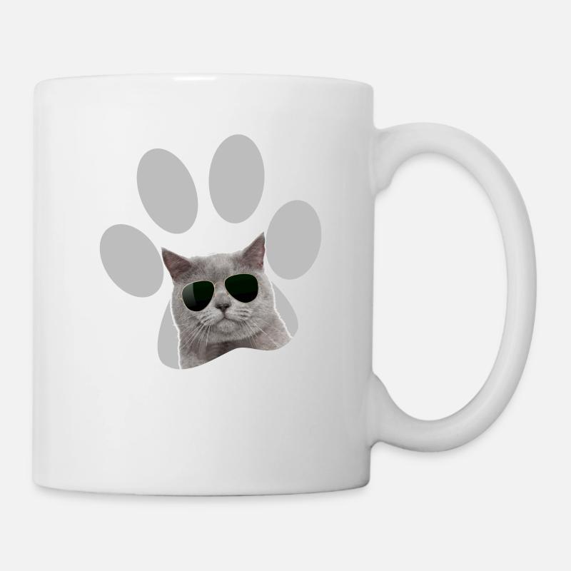 Lustige BKH Britisch Kurzhaar Katze mit Brille - Tasse - Weiß