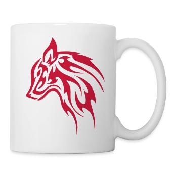 Tribal Wolf Head 1c - Mug - white - Right