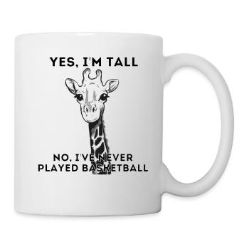 Giraffe Yes I'm Tall I've Never Played Basketball - Mug - white - Right