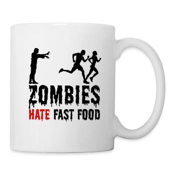 Zombies Hate Fast Food Funny saying - Mug - white - Right