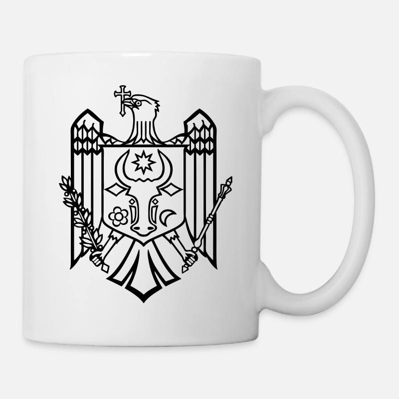drapeau moldave emblème de Chisinau Moldavie - Mug blanc - blanc
