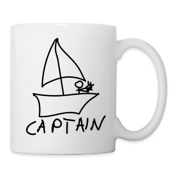 captain sailing ship - Mug - white - Right