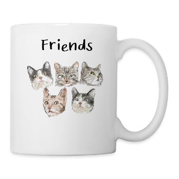 Freunde Katze - Tasse - Weiß - Rechts