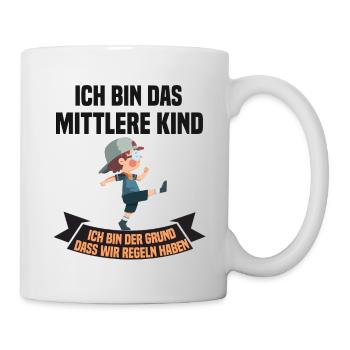 Mittleres Kind | Familie | Geschwister - Tasse - Weiß - Rechts