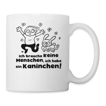 Lustiges Kaninchen T-Shirt Spruch Geschenk Hase - Tasse - Weiß - Rechts