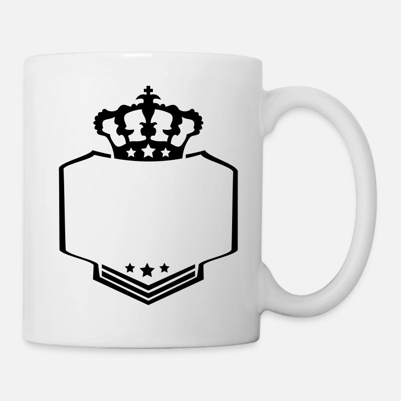 rahmen umrandung text king könig krone wappen logo - Tasse - Weiß