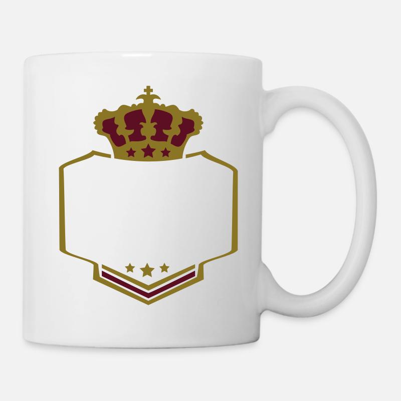 frame border couronne crête texte roi logo - Mug blanc - blanc