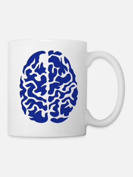 Gehirn auf Zeichnung - Tasse - Weiß