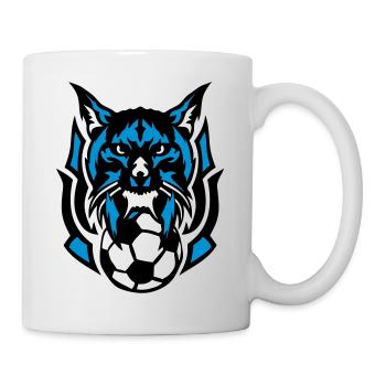 Fußball Luchs Wild Logo Tierverein - Tasse - Weiß - Rechts