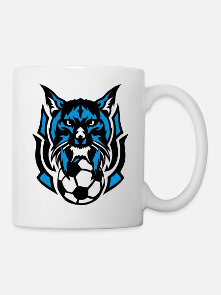 Fußball Luchs Wild Logo Tierverein - Tasse - Weiß