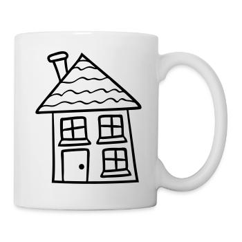 süßes kleines haus häuschen eigenheim bauen bauher - Tasse - Weiß - Rechts