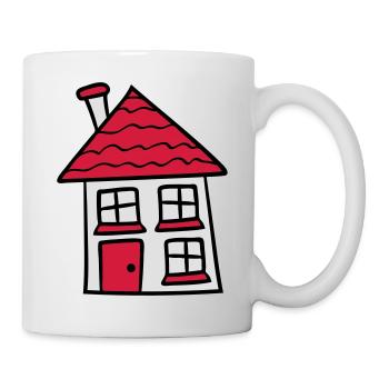 süßes kleines haus häuschen eigenheim bauen bauher - Tasse - Weiß - Rechts