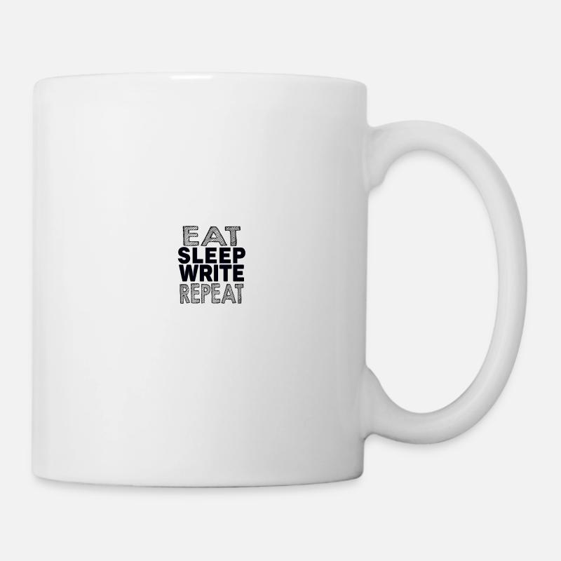 eat sleep write repeat - Mug blanc - blanc